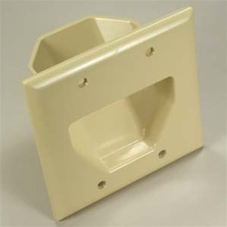 2 Gang Cable Plate -Ivory