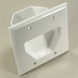 2 Gang Cable Plate - White
