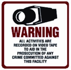 11.5" x 11.5" Video Surveillance Warning Sign