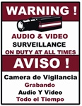 18" x 12" Audio & Video Surveillance Warning Sign