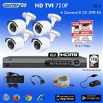 Sentry US 8CH HD TVI 1TB HDD DVR with 4x 720P IR Bullet Camera Kit