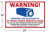 16"x24" Video & Audio Monitoring Sign