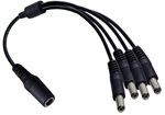 DC power cord splitter, 1 in to 4 out, DC Power Cord
