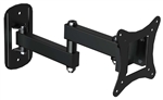 Full motion TV mount is for 10" to 25" screen size and it has 75 x 75mm and 100 x 100mm TV mounting hole pitch.