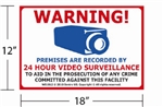 12"x18" Video & Audio Monitoring Sign